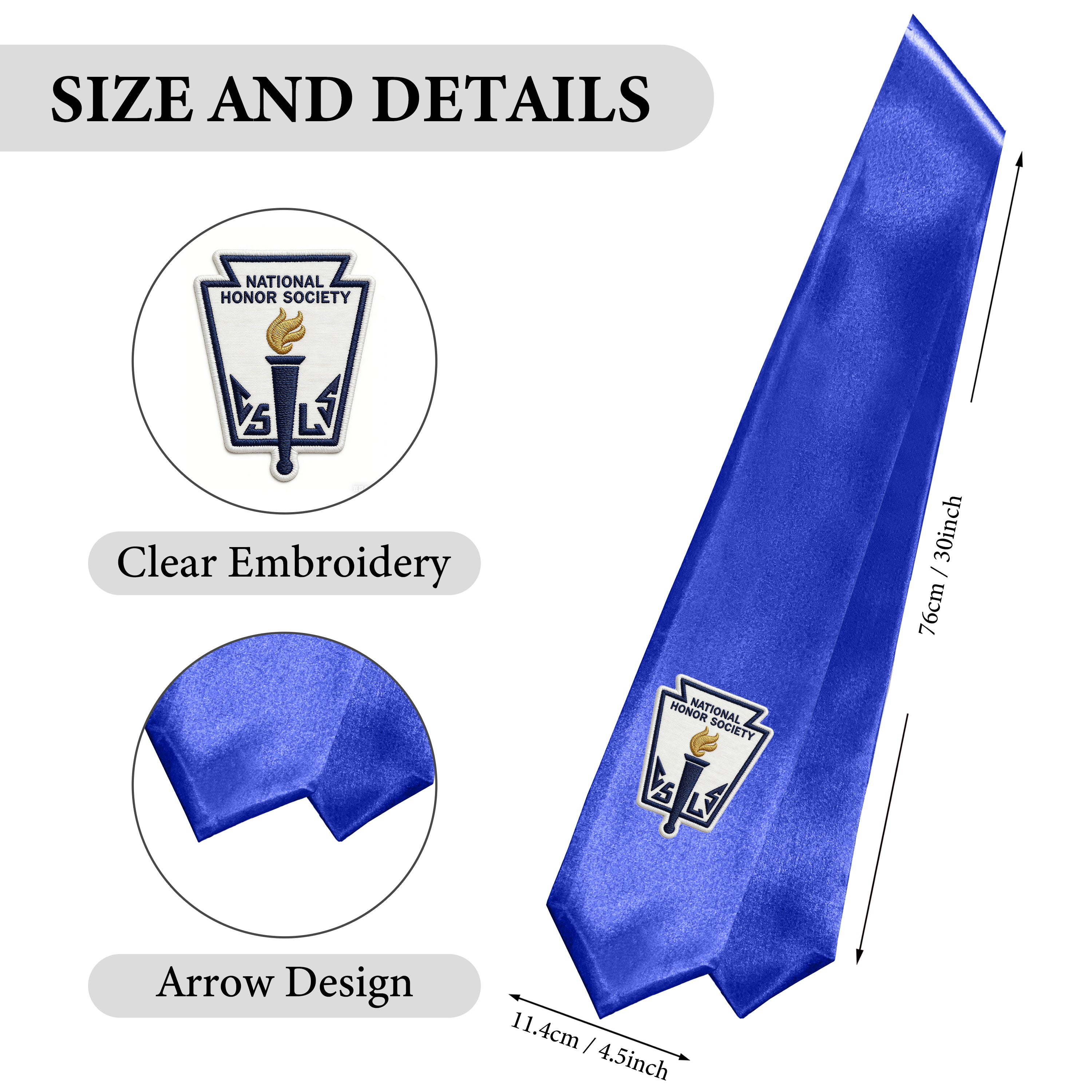 MyGradDay National Honor Society Stole 60" Graduation Sash with Embroidery | nhs stole for graduation