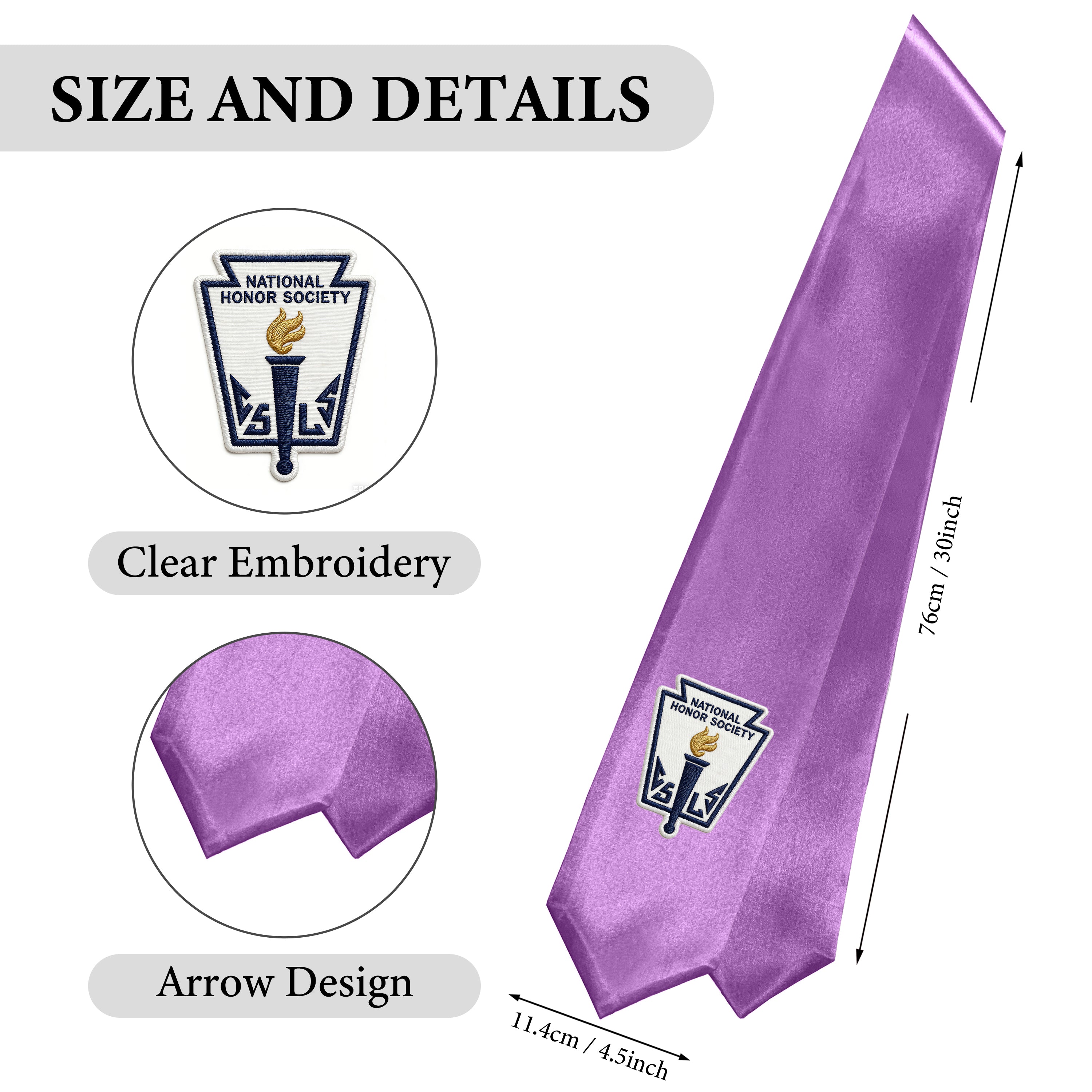 MyGradDay National Honor Society Stole 60" Graduation Sash with Embroidery | nhs stole for graduation