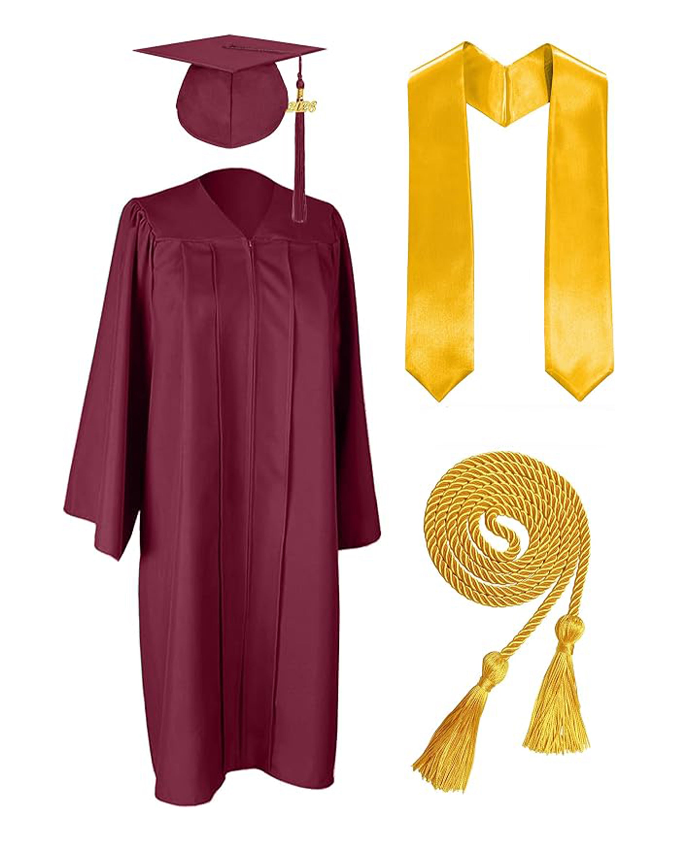 MyGradDay Unisex Matte Graduation Cap and Gown 2026 Set with Tassel Honor Cord Graduation Stoles