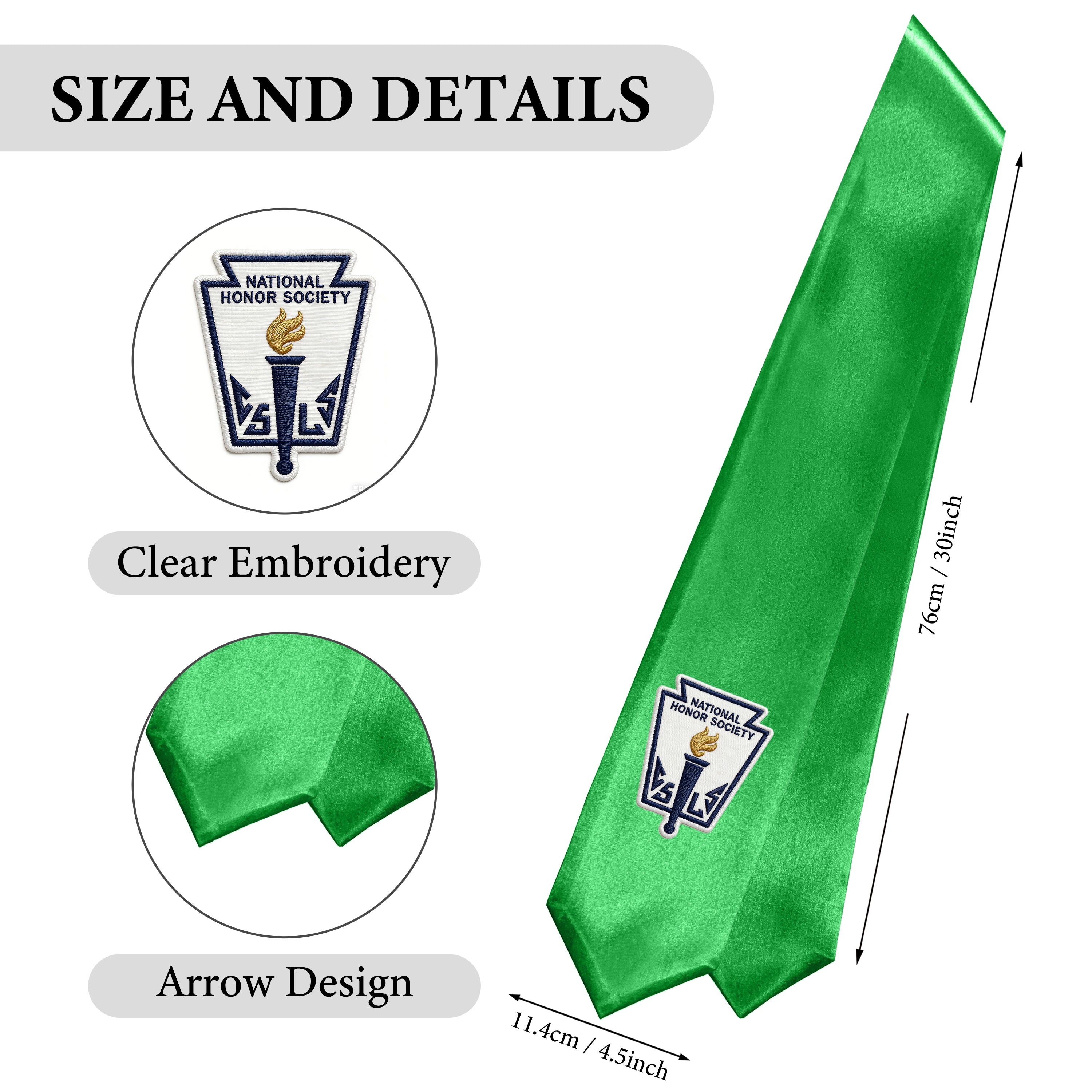 MyGradDay National Honor Society Stole 60" Graduation Sash with Embroidery | nhs stole for graduation