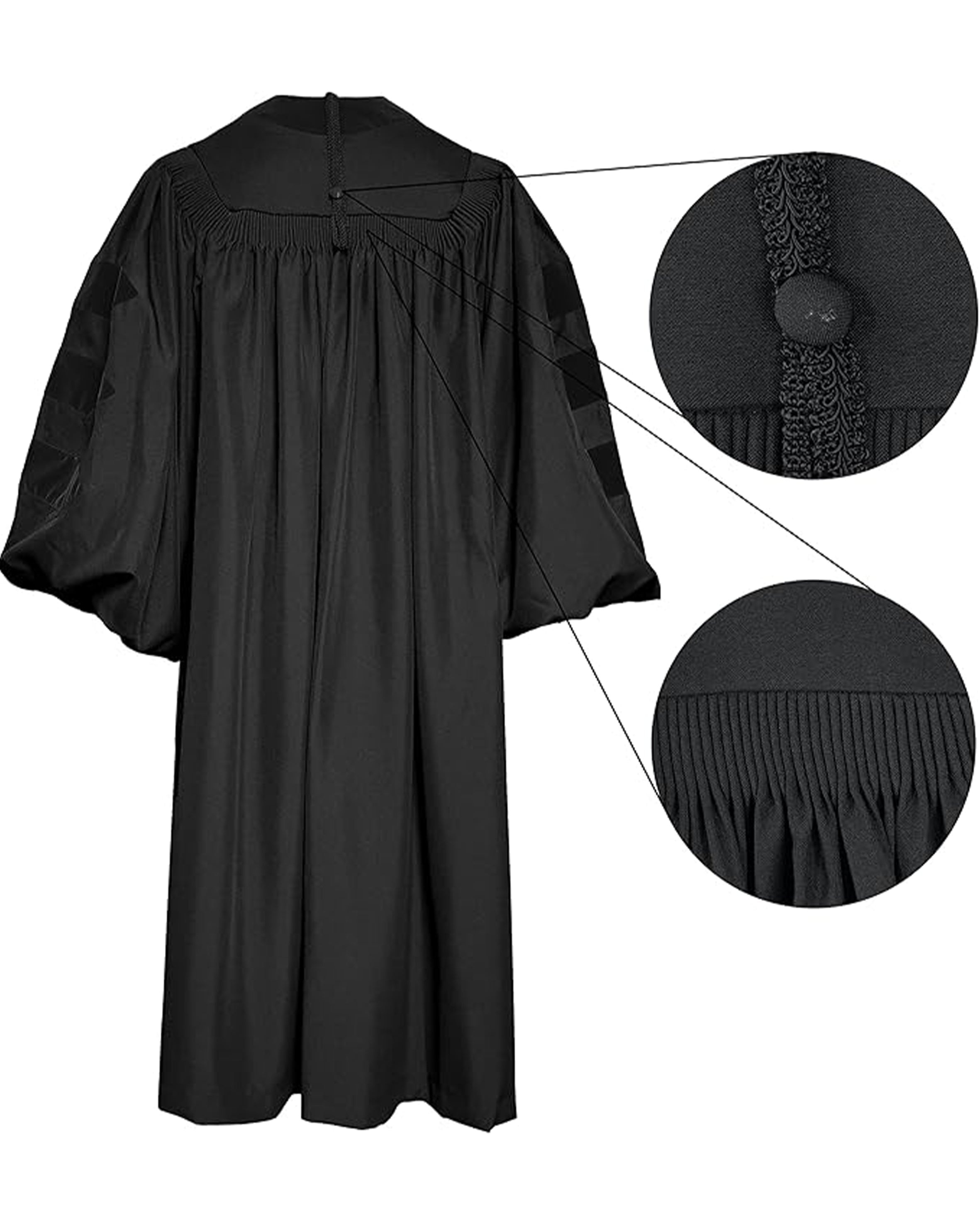 Deluxe Doctoral Graduation Gown with No Piping and Doctoral Tam Package ( Rich Color )