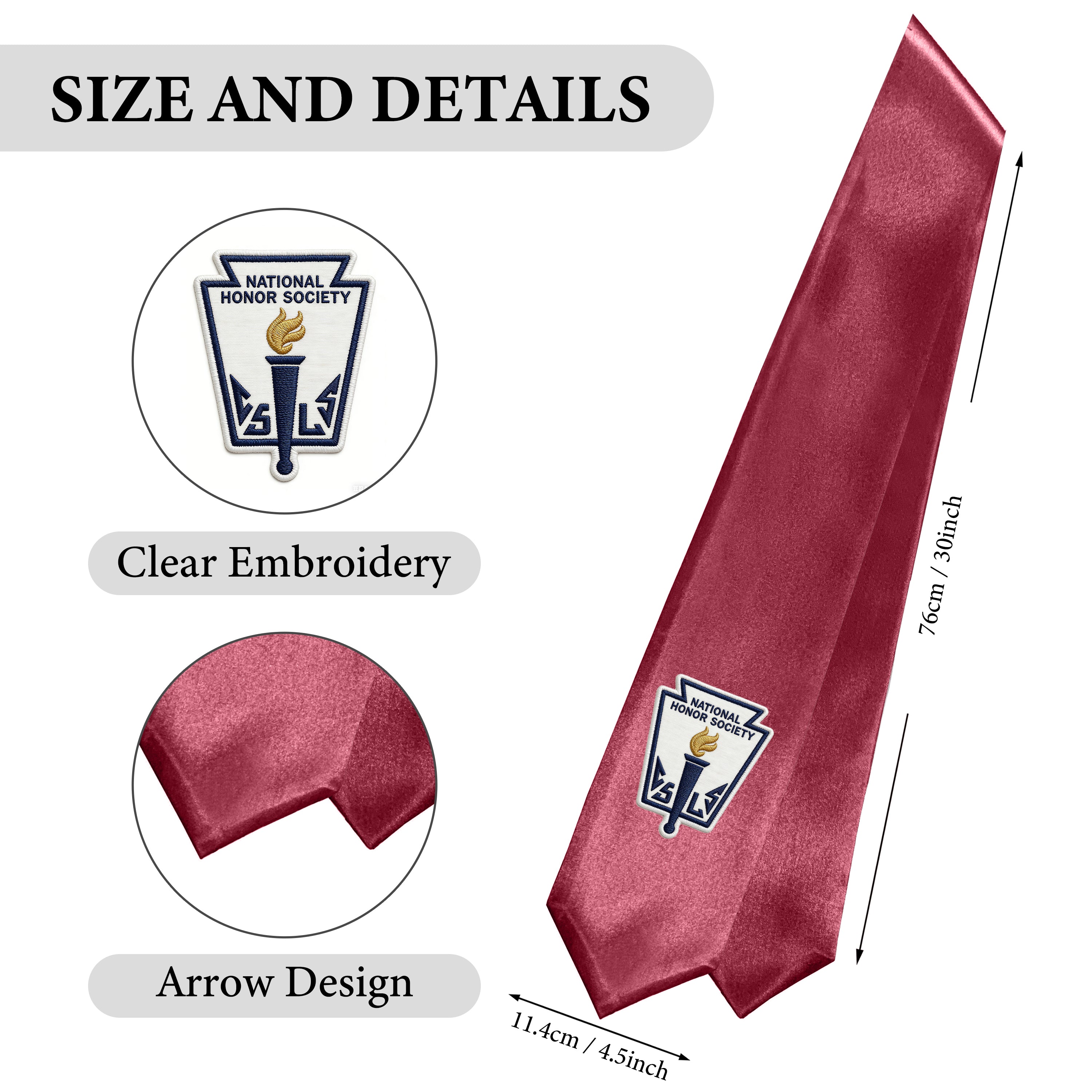 MyGradDay National Honor Society Stole 60" Graduation Sash with Embroidery | nhs stole for graduation