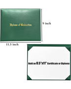 Smooth Graduation Diploma Cover Imprinted "Diploma of Graduation" Certificate Cover 8 1/2" x 11"