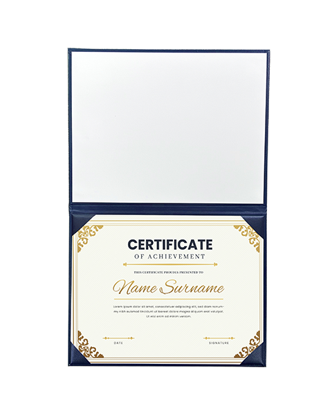 Smooth Leather Graduation Diploma Cover ( Tent Style-No printing ) Certificate Holder 8 1/2"x11"