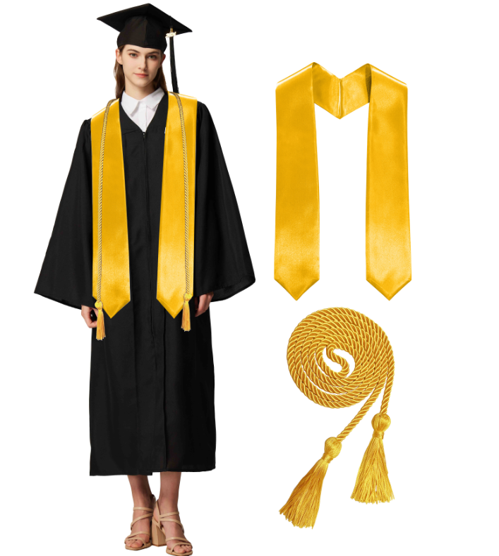 MyGradDay Unisex Matte Graduation Cap and Gown 2026 Set with Tassel Honor Cord Graduation Stoles