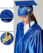 MyGradDay Unisex Adult Shiny Graduation Cap with 2024+2025 Tassel Year Charm