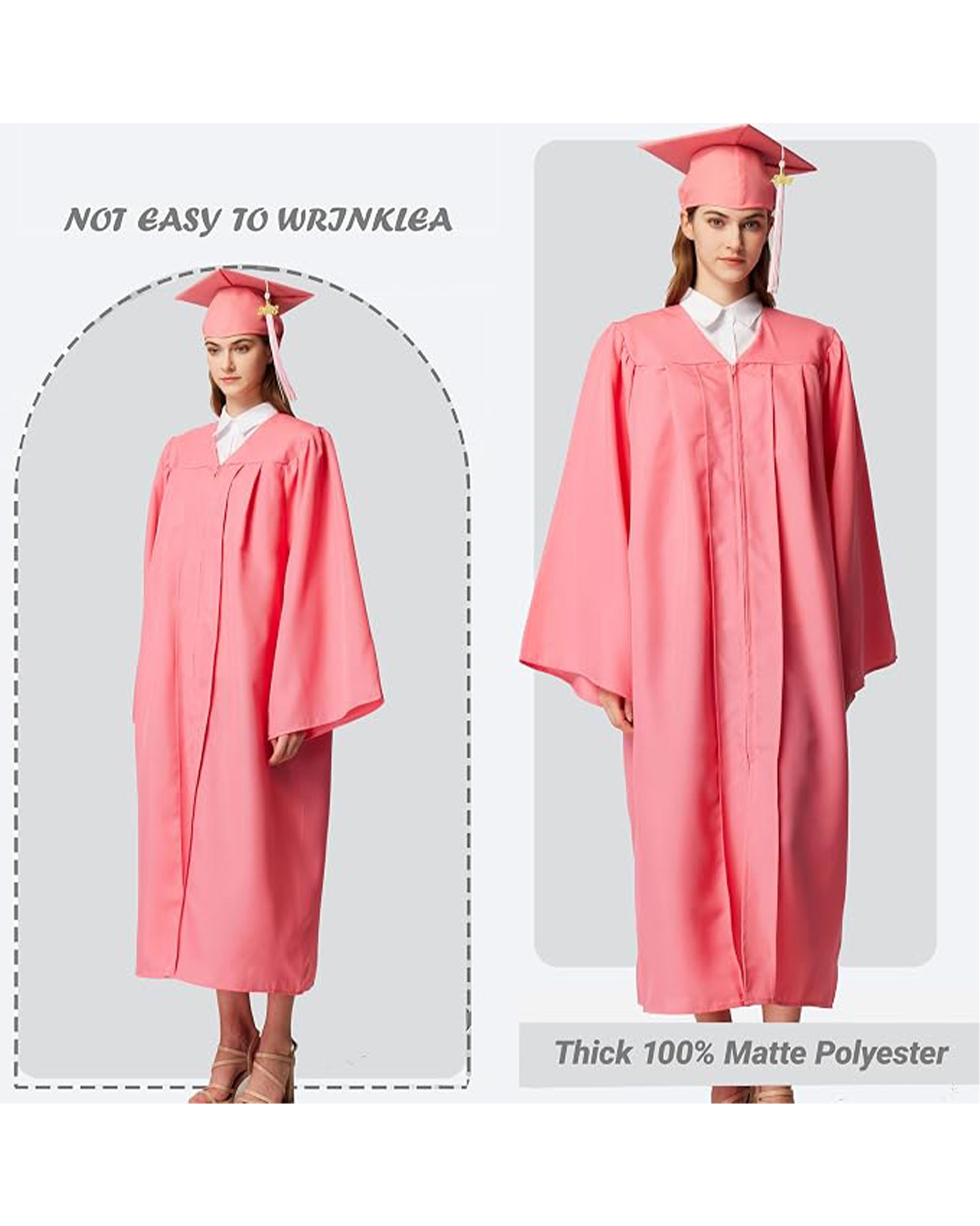 MyGradDay Unisex Matte Graduation Cap and Gown 2026 Set with Tassel Honor Cord Graduation Stoles