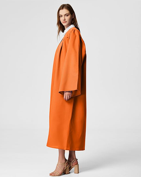 Orange Unisex Matte choir robes for church Baptism Officiant Confirmation Costume,Graduation Gown Pastor &judges robe