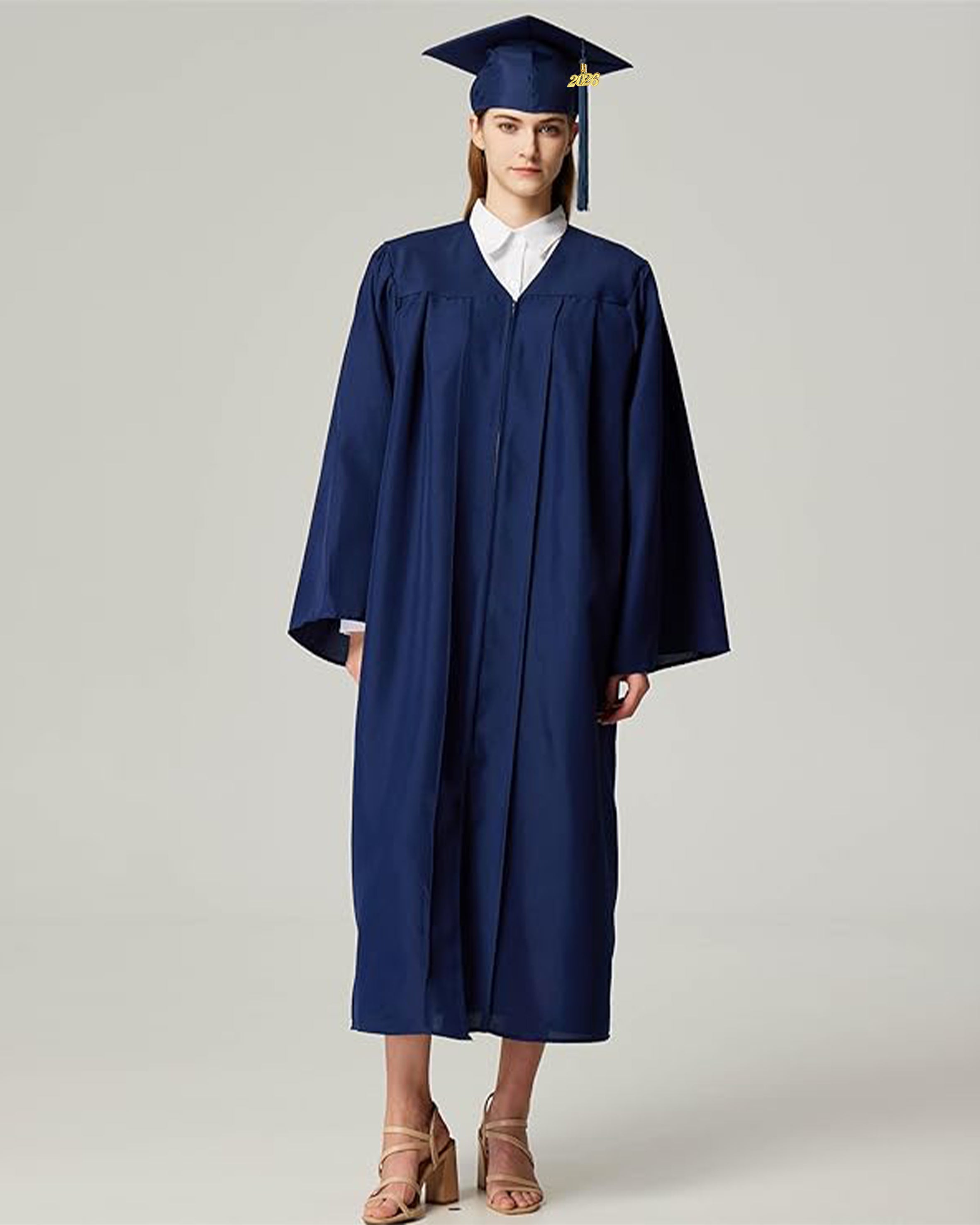 Unisex Matte Graduation Cap & Gown with Tassel 2026 Year Charm ( Rich Color )