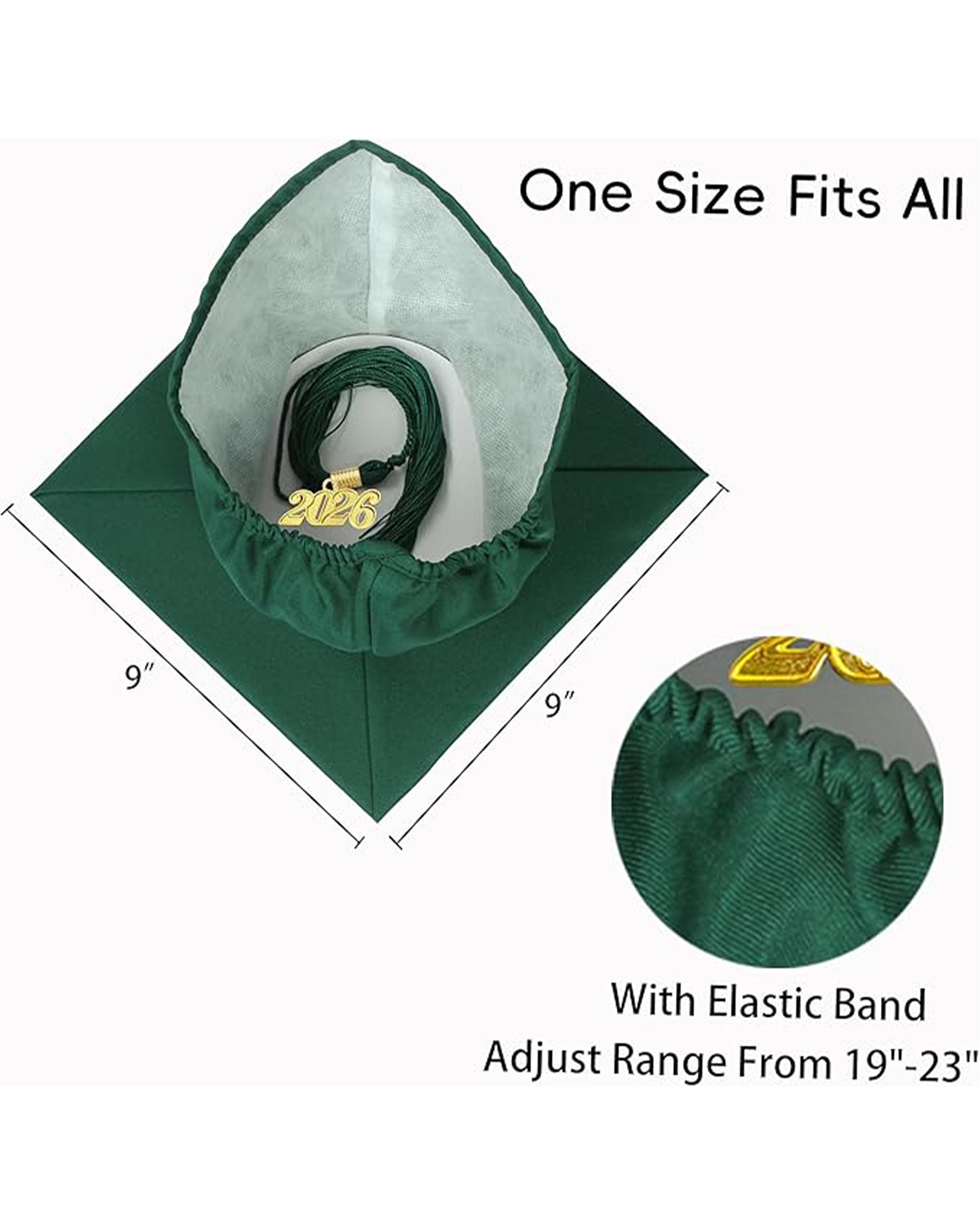 MyGradDay Unisex Adult Matte Graduation Cap with Tassel 2026 Year Charm