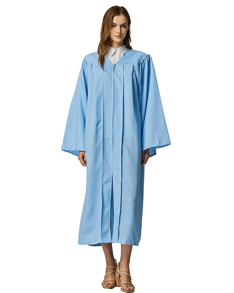 Sky Blue Unisex Matte choir robes for church Baptism Officiant Confirmation Costume,Graduation Gown Pastor &judges robe
