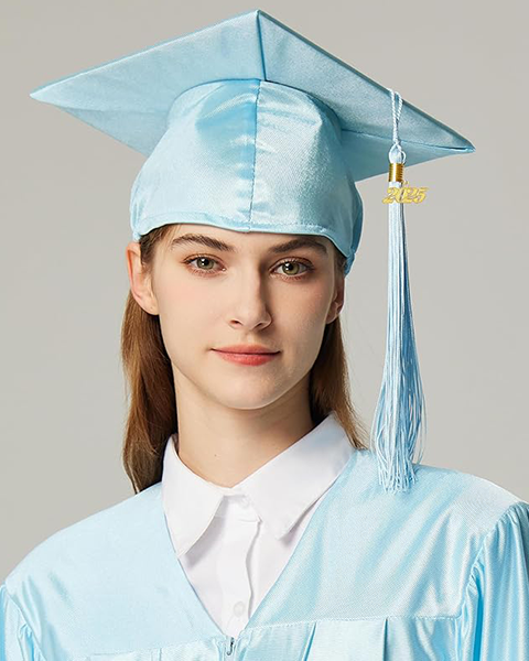 MyGradDay Unisex Adult Shiny Graduation Cap with 2024+2025 Tassel Year Charm