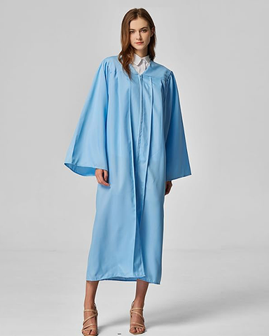 Sky Blue Unisex Matte choir robes for church Baptism Officiant Confirmation Costume,Graduation Gown Pastor &judges robe