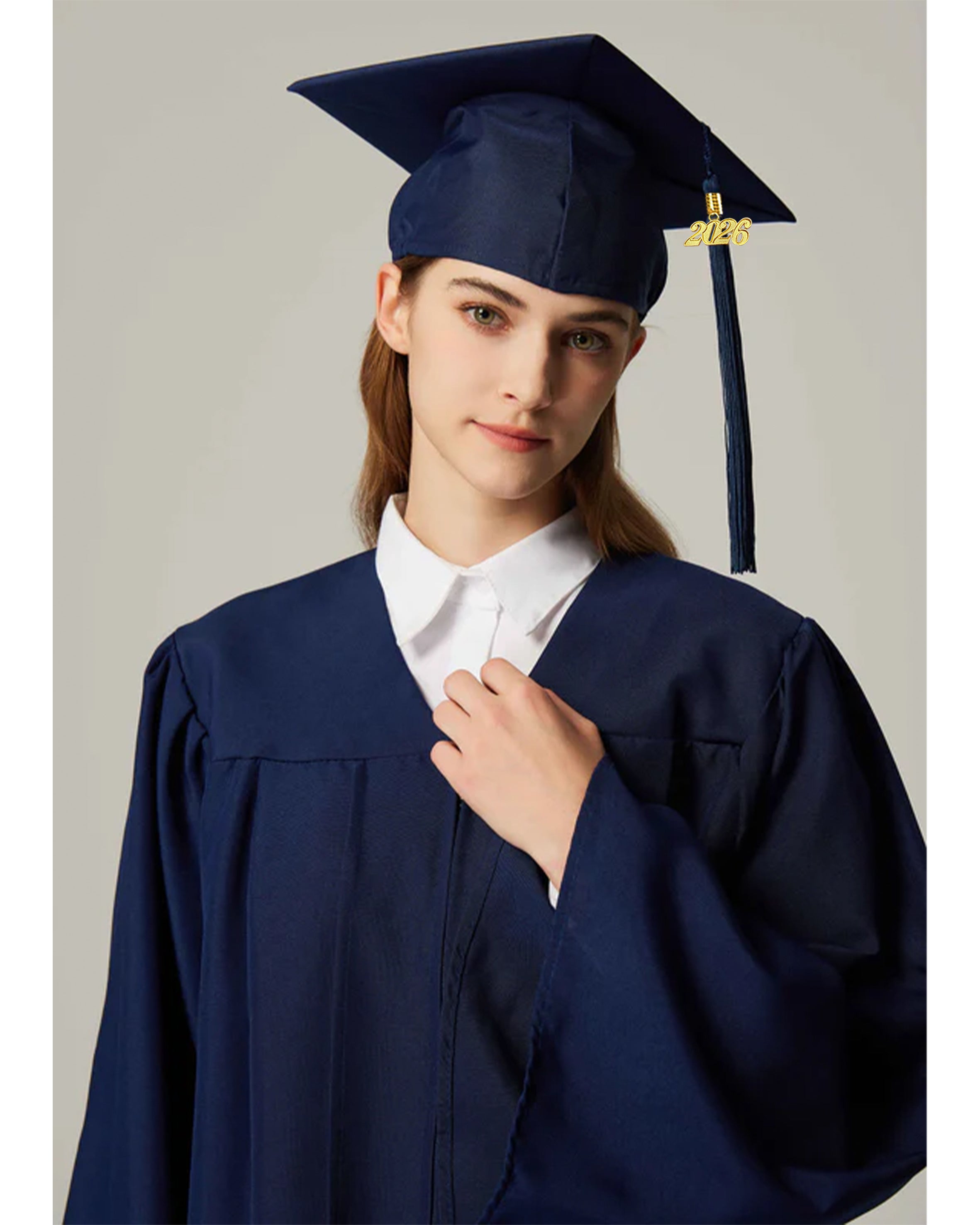 Unisex Matte Graduation Cap & Gown with Tassel 2026 Year Charm ( Rich Color )