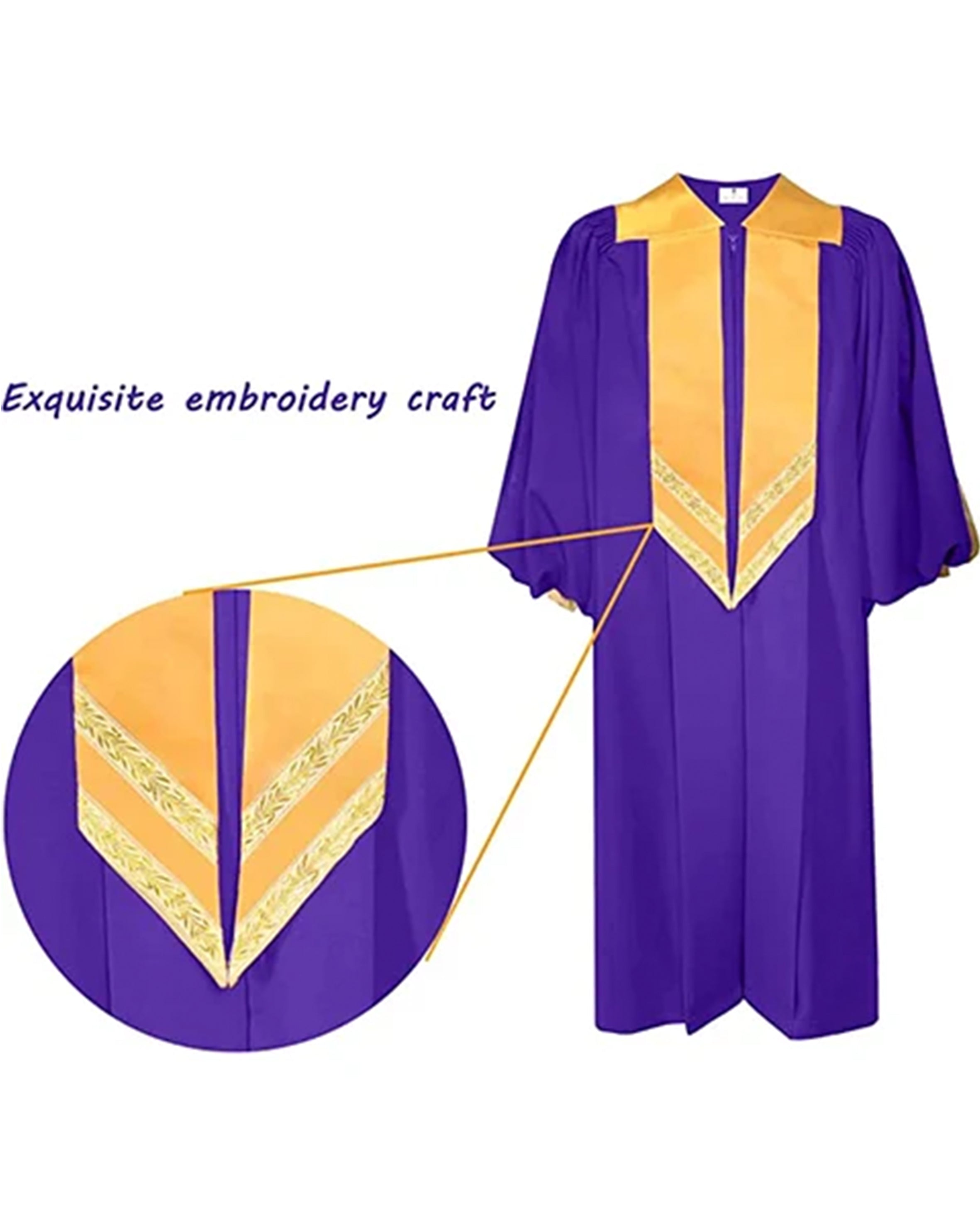 Customized Unisex Deluxe Crescendo Choir Robe with Cuff Sleeves for Adult MyGradDay