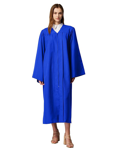 Royal Blue Unisex Matte choir robes for church Baptism Officiant Confirmation Costume,Graduation Gown Pastor &judges robe