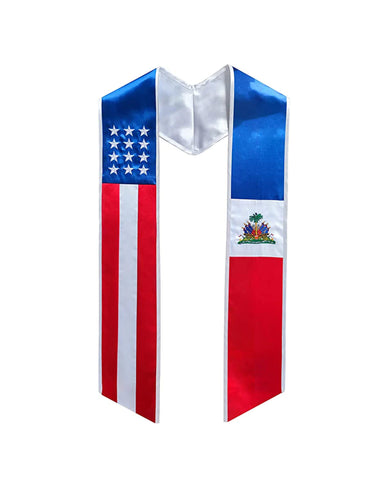 Mixed Flag Graduation Stole  For International Graduates  (USA + International)