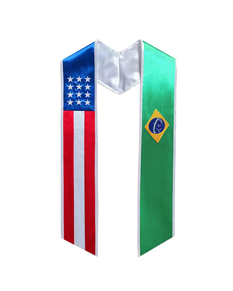 Mixed Flag Graduation Stole  For International Graduates  (USA + International)