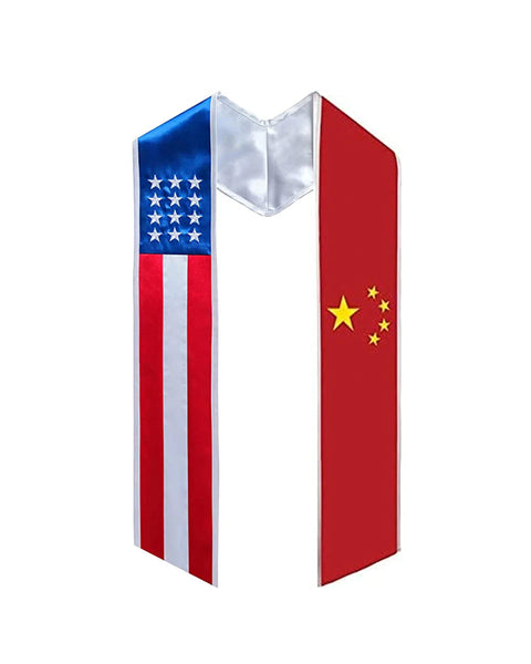 Mixed Flag Graduation Stole  For International Graduates  (USA + International)