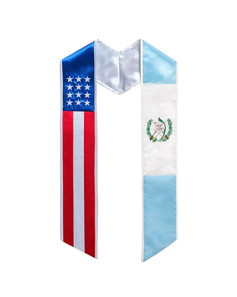 Mixed Flag Graduation Stole  For International Graduates  (USA + International)