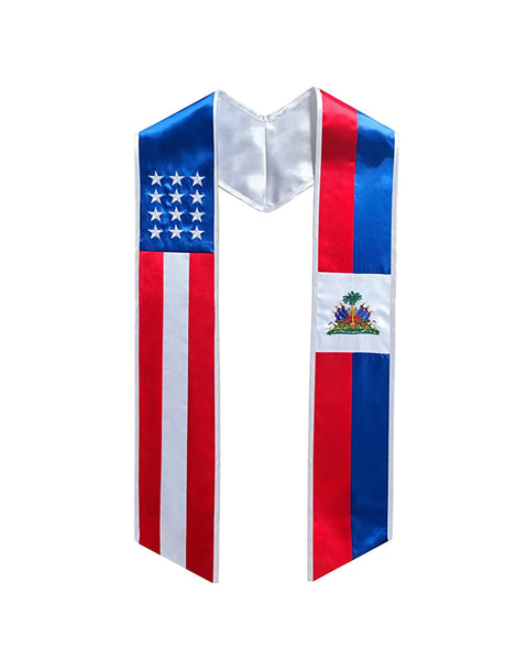Mixed Flag Graduation Stole  For International Graduates  (USA + International)