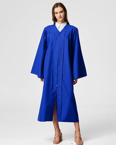 Royal Blue Unisex Matte choir robes for church Baptism Officiant Confirmation Costume,Graduation Gown Pastor &judges robe