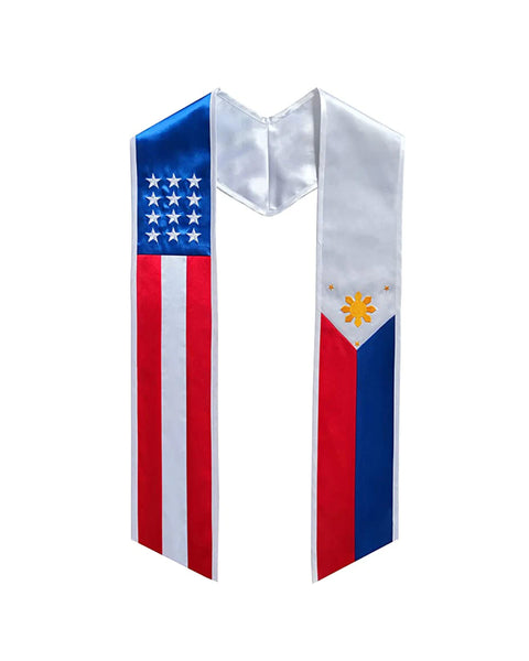 Mixed Flag Graduation Stole  For International Graduates  (USA + International)