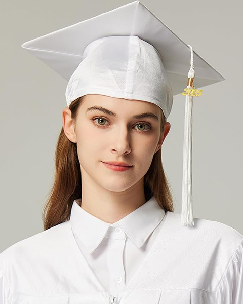 MyGradDay Unisex Adult Shiny Graduation Cap with 2024+2025 Tassel Year Charm