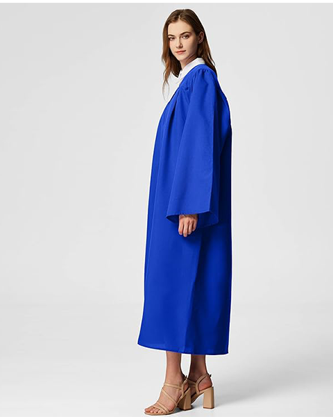 Royal Blue Unisex Matte choir robes for church Baptism Officiant Confirmation Costume,Graduation Gown Pastor &judges robe
