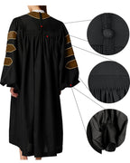 Deluxe Doctoral Graduation Gown with Gold Piping and Doctoral Tam Package (Brown Velvet)