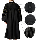 MyGradDay Unisex Deluxe Doctor of Divinity Clergy Robes  Doctorate pulpit robes with Gold Piping Available for Customization