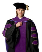 Deluxe Doctoral Graduation Hood with Gold Piping