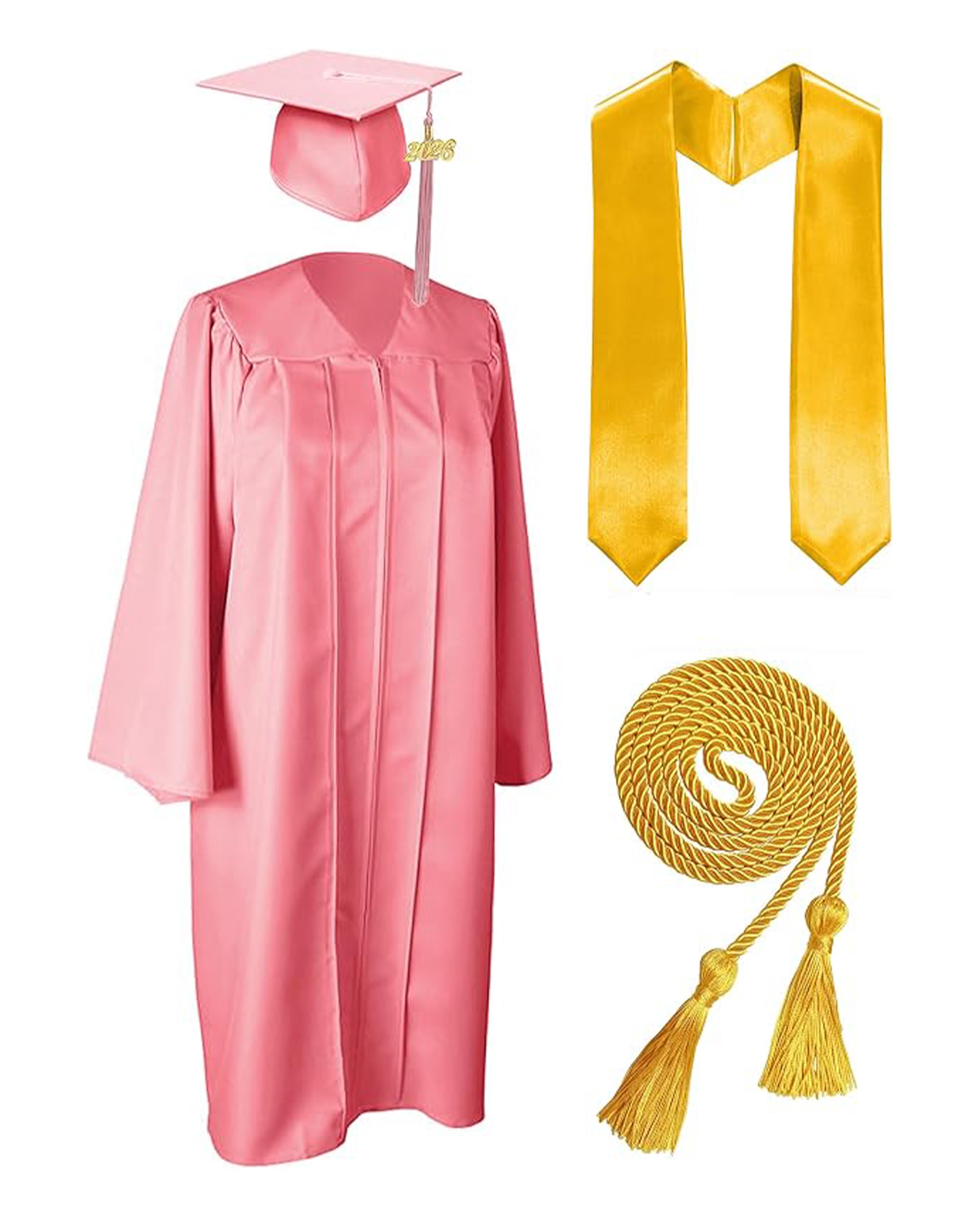 MyGradDay Unisex Matte Graduation Cap and Gown 2026 Set with Tassel Honor Cord Graduation Stoles
