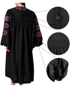 Deluxe Doctoral Graduation Gown with Gold Piping and Doctoral Tam Package ( Rich Color )
