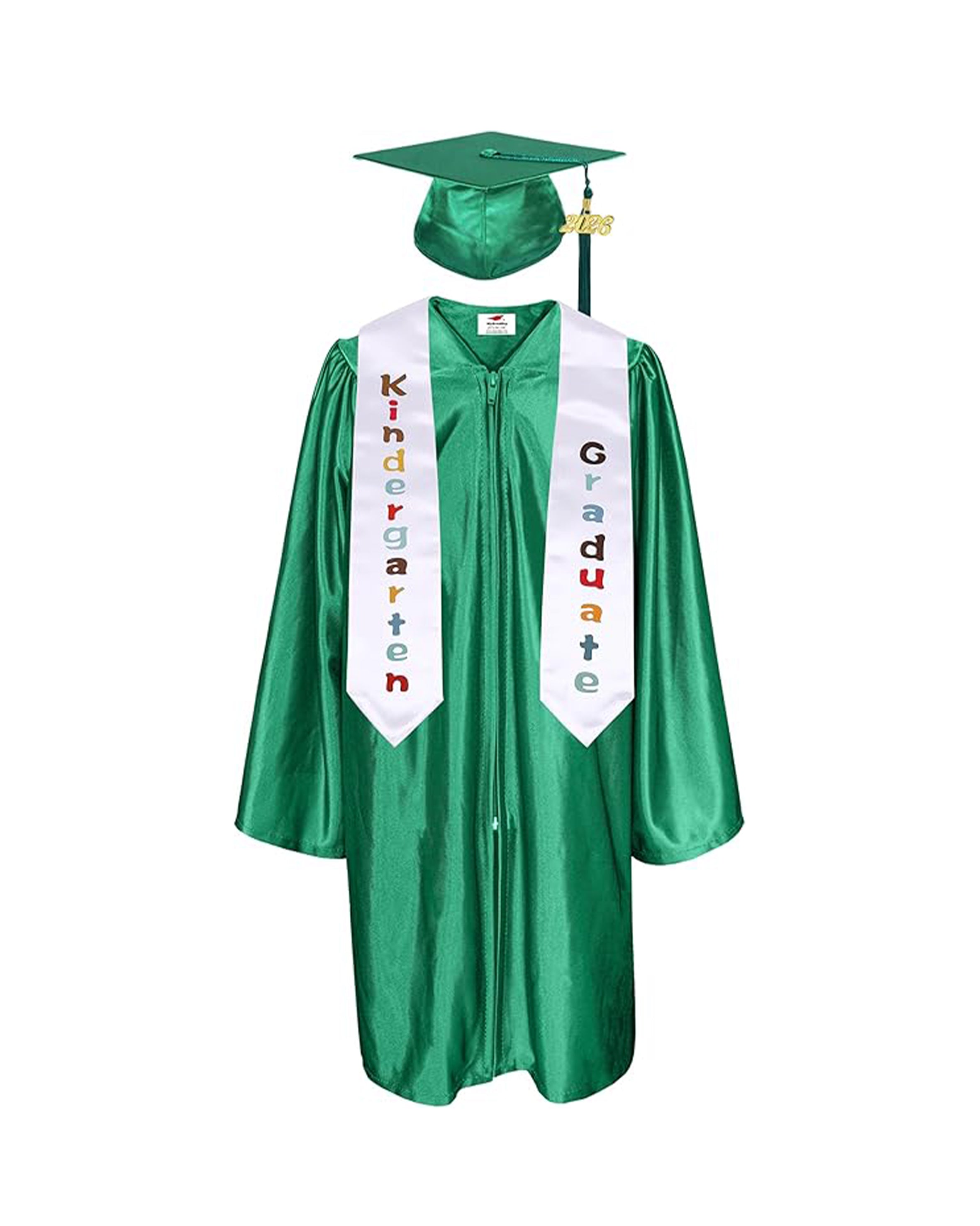 Shiny Kindergarten Graduation Gown Cap with Tassel 2026 Charm Sash