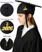 Unisex Matte Graduation Cap & Gown with Tassel 2026 Year Charm ( Rich Color )