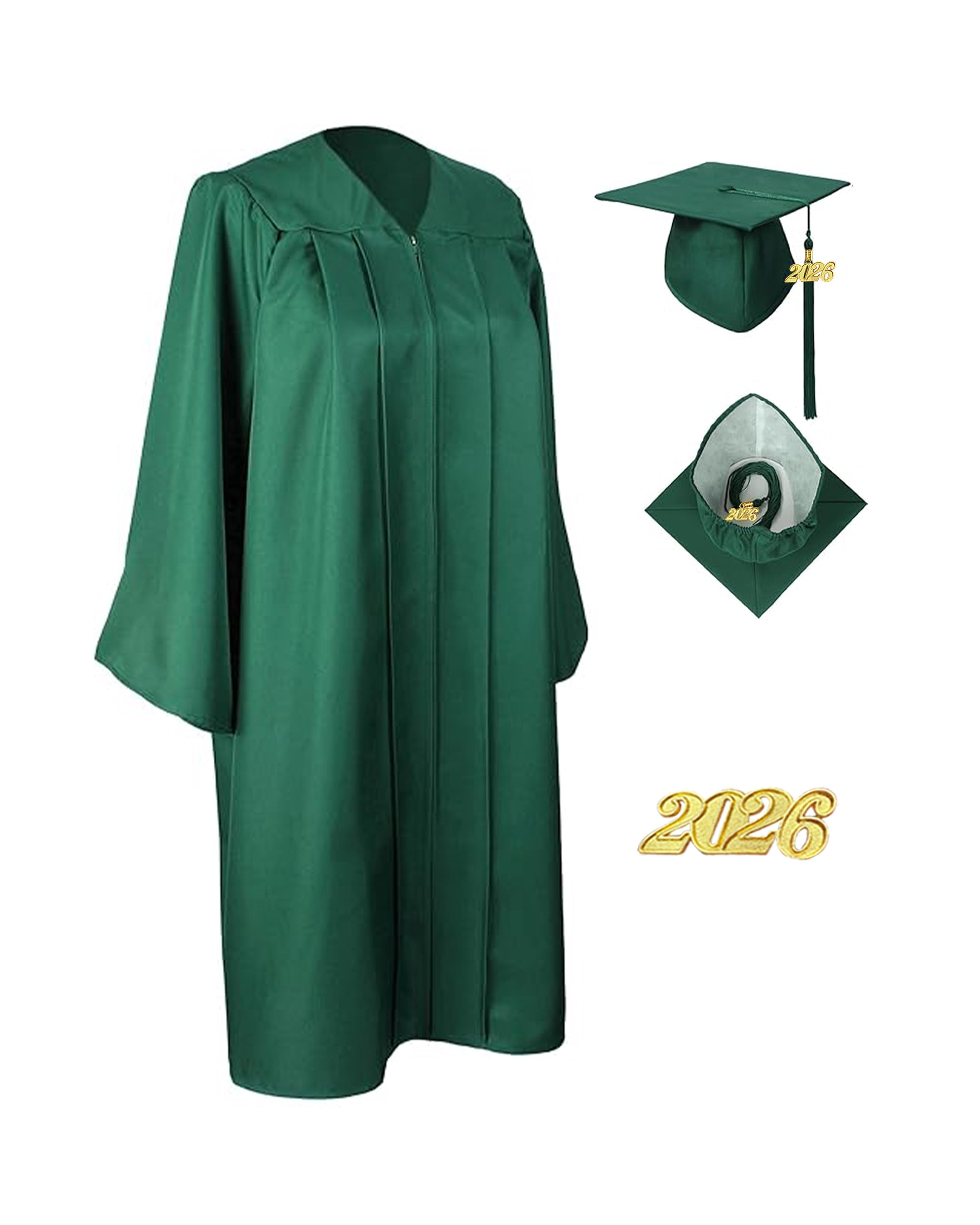 Unisex Matte Graduation Gown and Cap with Tassel 2026 Year Charm MyGradDay