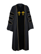 MyGradDay Unisex Deluxe Doctor of Divinity Clergy Robes  Doctorate pulpit robes with Gold Piping Available for Customization