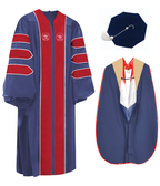 Customized Doctoral Graduation Gown Tam & Navy Hood（Red）（副本）