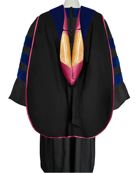 Deluxe Doctoral Graduation Hood with Gold Piping or NO piping