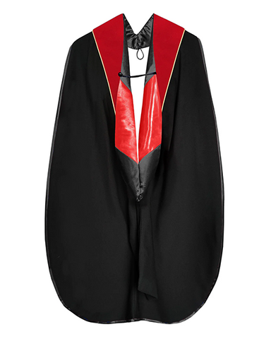 Deluxe Doctoral Graduation Hood with Gold Piping or NO piping