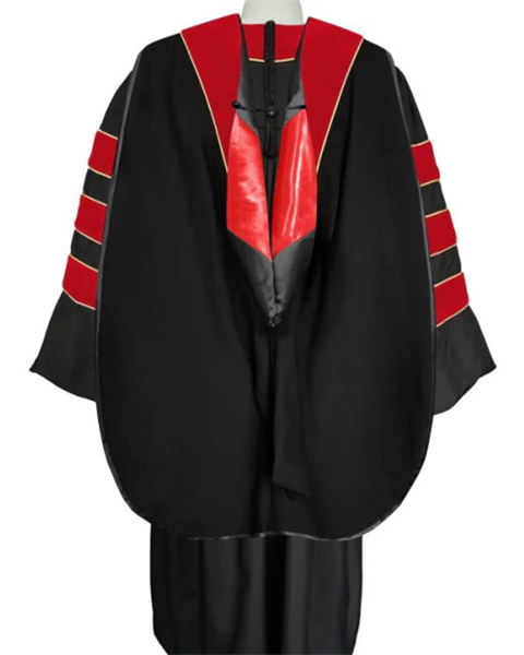 Deluxe Doctoral Graduation Hood with Gold Piping or NO piping