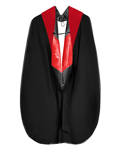 Deluxe Doctoral Graduation Hood with Gold Piping or NO piping
