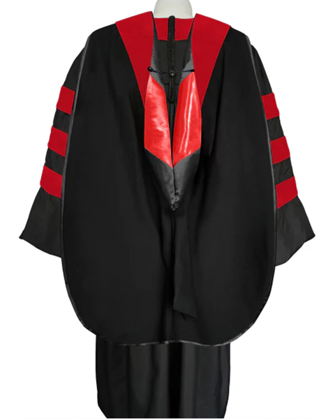 Deluxe Doctoral Graduation Hood with Gold Piping or NO piping