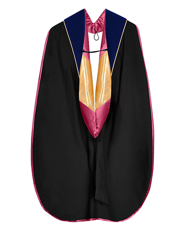 Deluxe Doctoral Graduation Hood with Gold Piping or NO piping