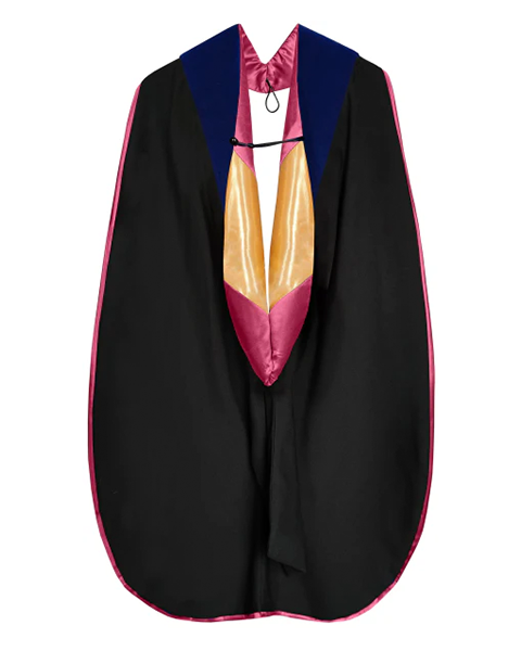 Deluxe Doctoral Graduation Hood with Gold Piping or NO piping