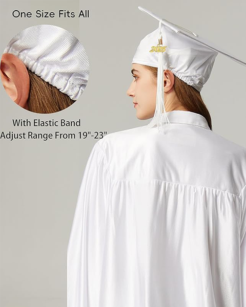 MyGradDay Unisex Adult Shiny Graduation Cap with 2024+2025 Tassel Year Charm