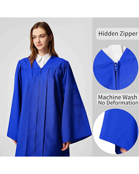 Royal Blue Unisex Matte choir robes for church Baptism Officiant Confirmation Costume,Graduation Gown Pastor &judges robe