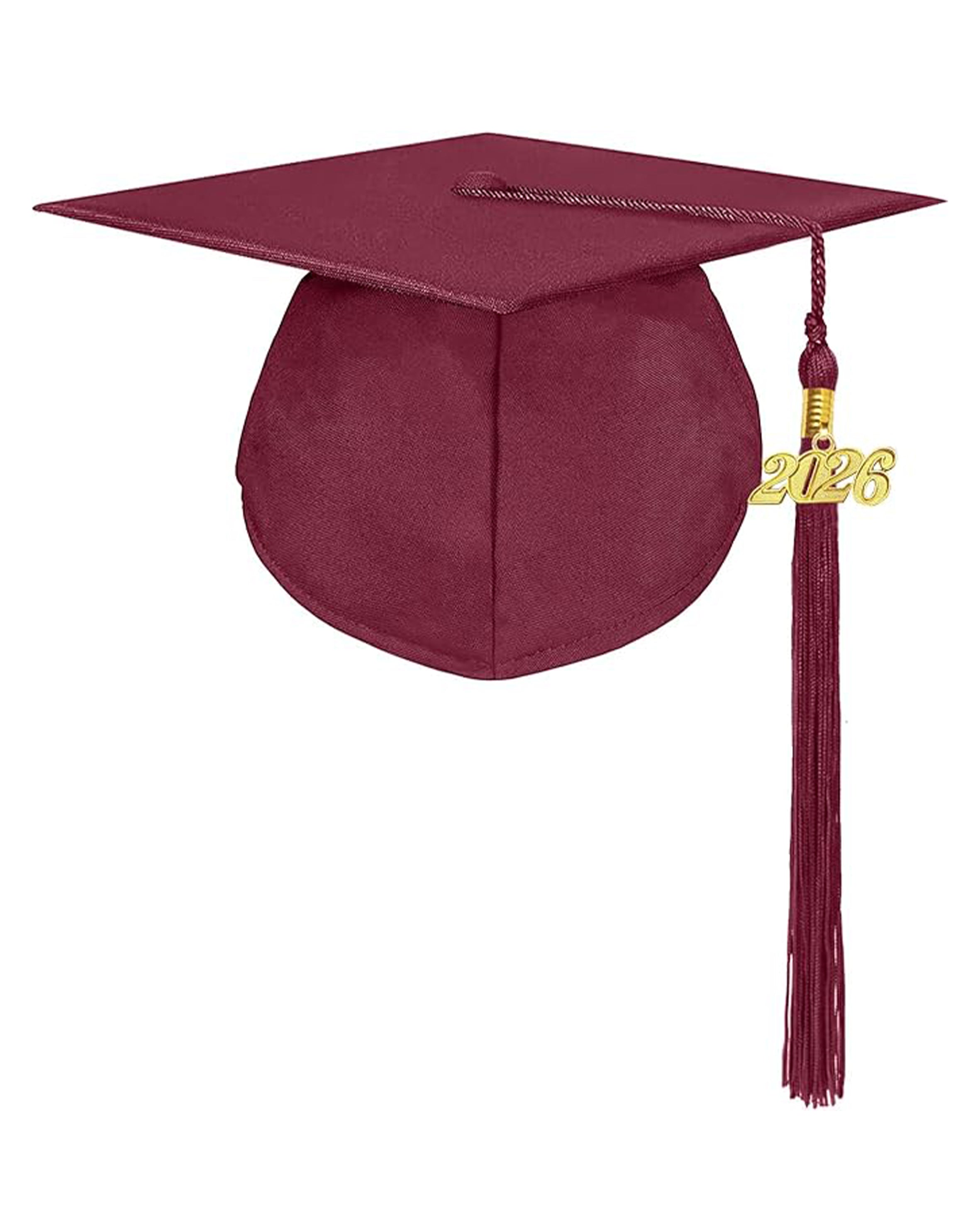 MyGradDay Unisex Adult Matte Graduation Cap with Tassel 2026 Year Charm