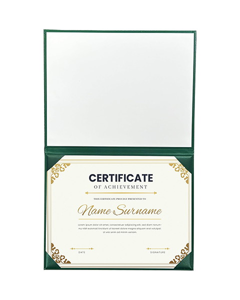 Smooth Leather Graduation Diploma Cover ( Tent Style-No printing ) Certificate Holder 8 1/2"x11"